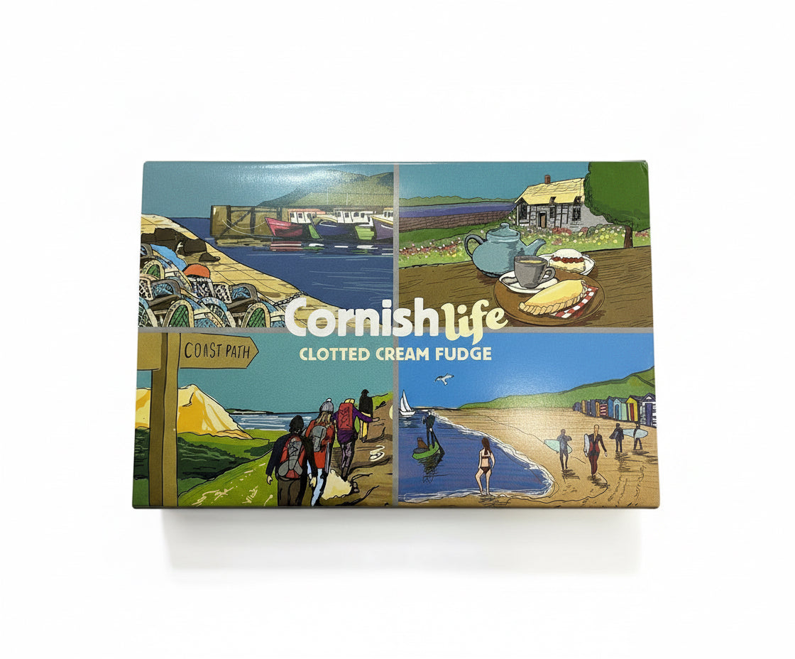 'Cornish Life' Cornwall Clotted Cream Fudge Box 300g