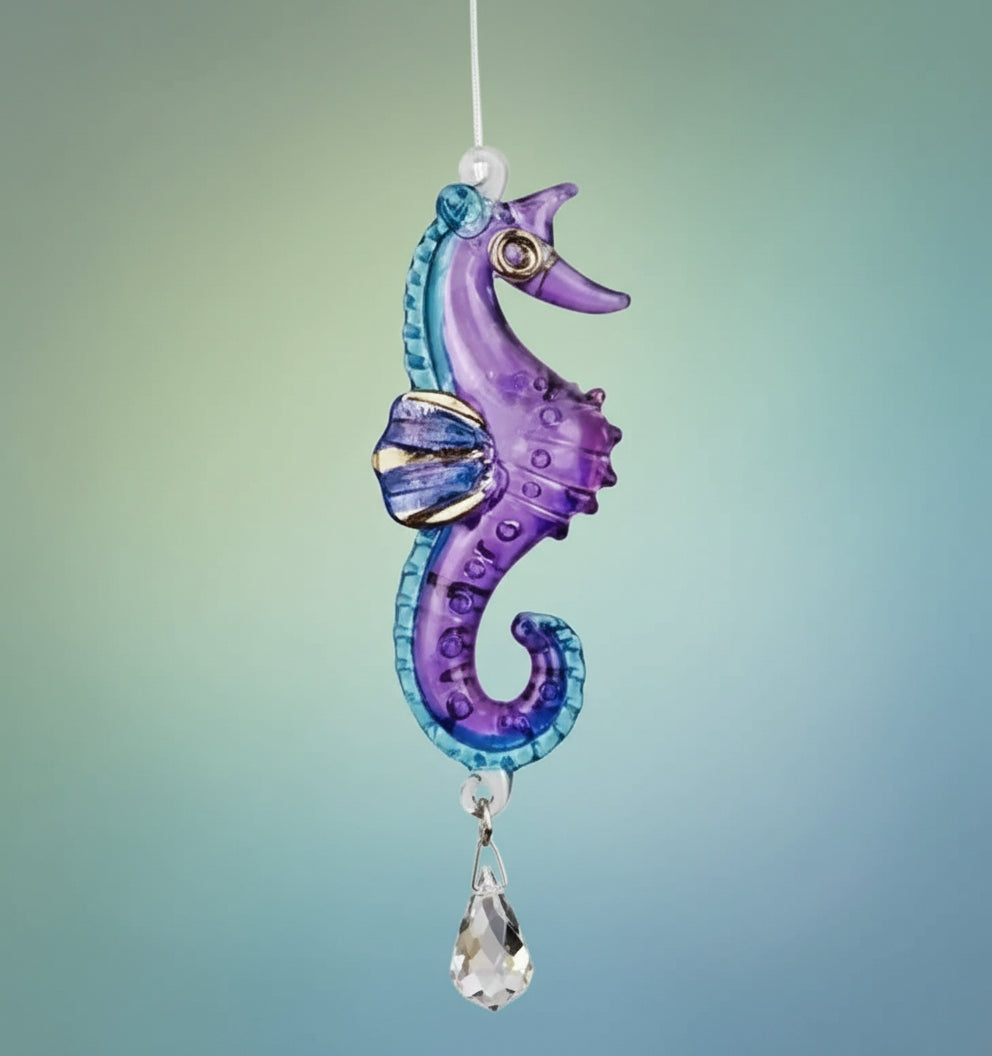 Fantasy Glass Seahorse - Purple