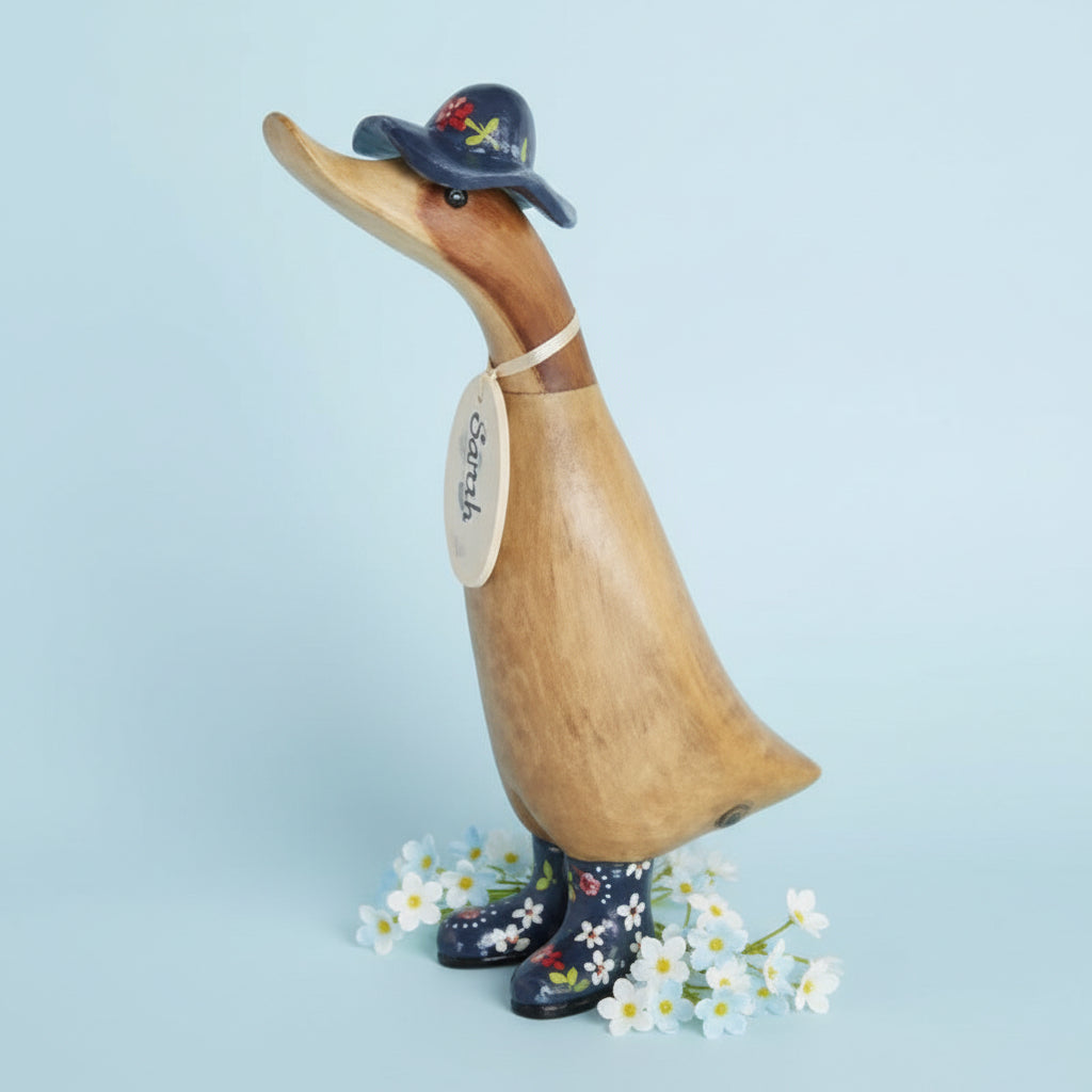 DCUK Navy Blue Floral Hat and Boots Duckling