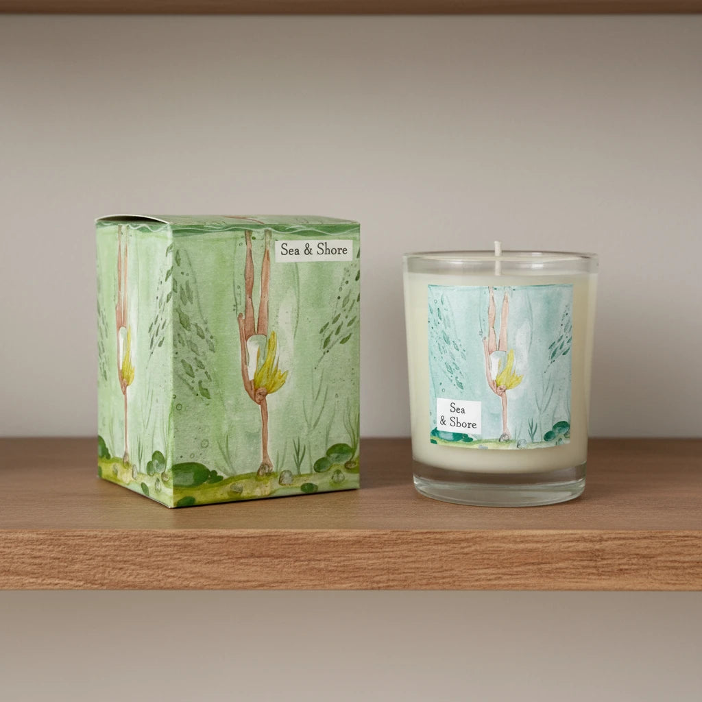 Diving Girl - Sea Grass Scented Votive Candle, 9cl