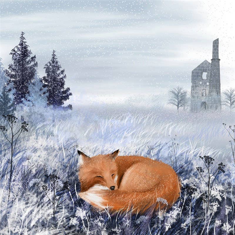 Greeting Card Fox in the Mist