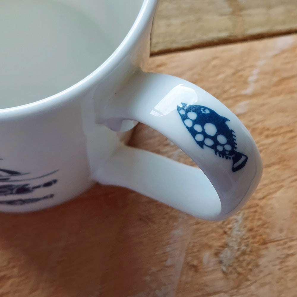 'Fish and Ships' Fine Bone China Mug