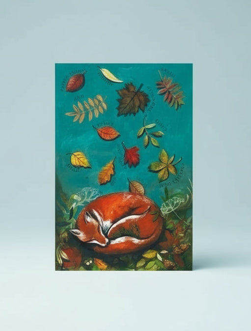 Lizzie Spikes 'Fox in Autumn Leaves' Greetings Card