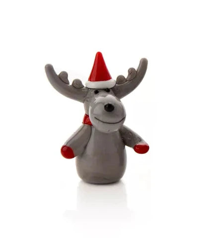 Glass Christmas Reindeer Figurine, Boxed