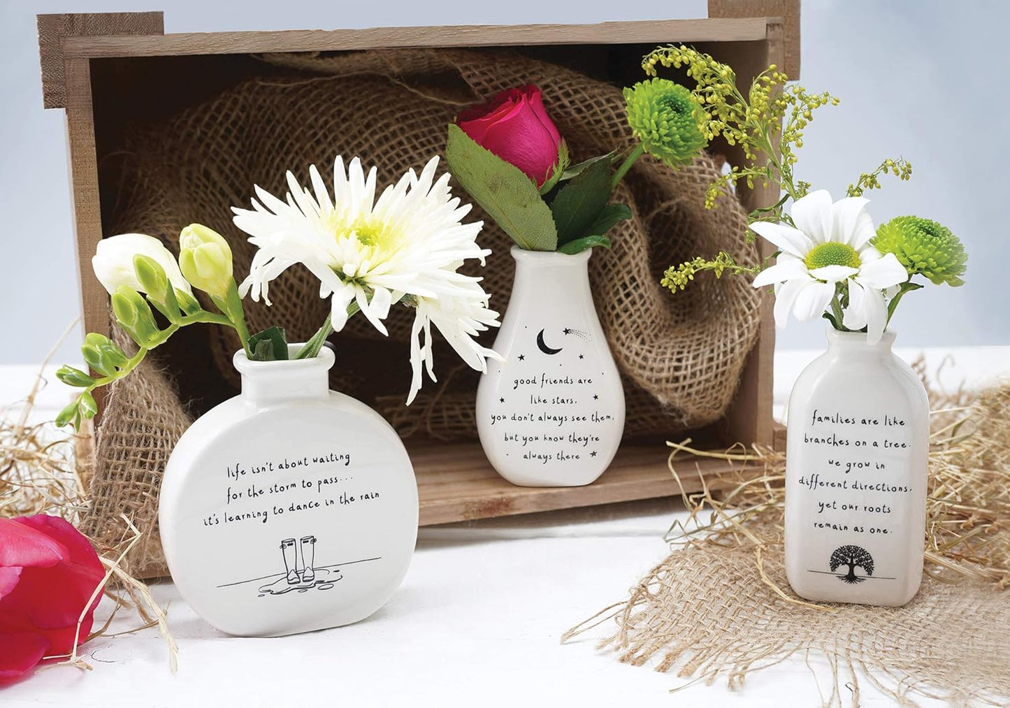 Families are like branches on a tree.....' Sentiment Flower Bud Vase