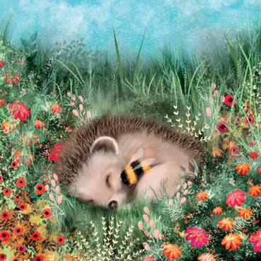 Hedgehog Cuddles Blank Greeting Card