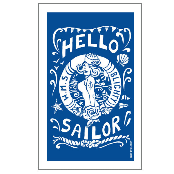 'Hello Sailor' Tea Towel