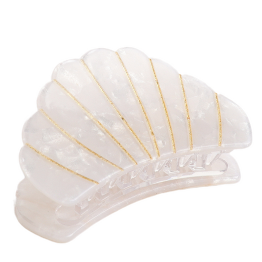 Shell Hair Claw Clip, White
