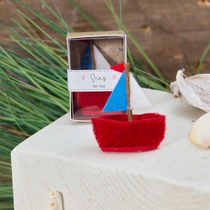 Handmade Felt Keepsake, Tiny World Boat Boxed