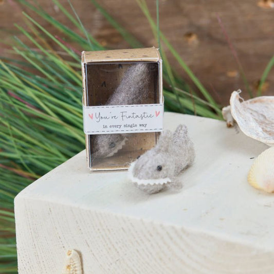 Handmade Felt Keepsake, Tiny World Shark, Boxed