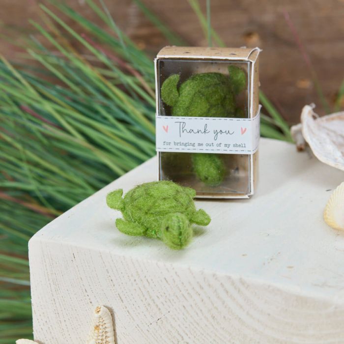Handmade Felt Keepsake, Tiny World Turtle, Boxed