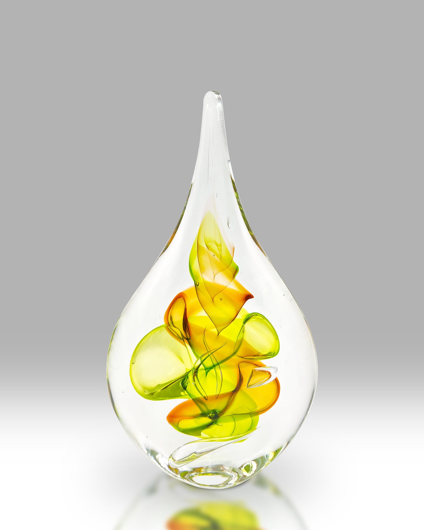 Crystal Glass Drop Paperweight - Lime Green