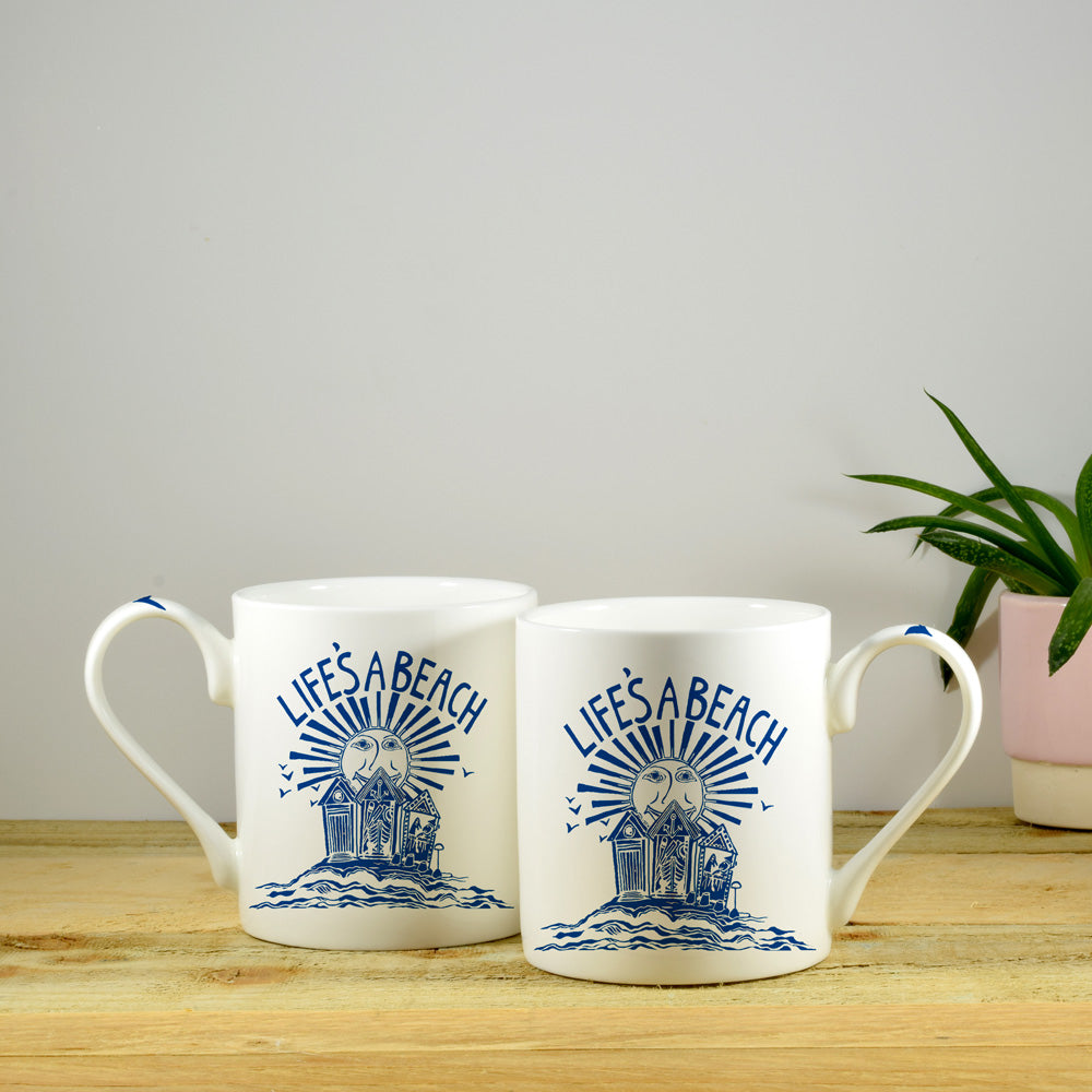 'Life's a Beach' Fine Bone China Mug