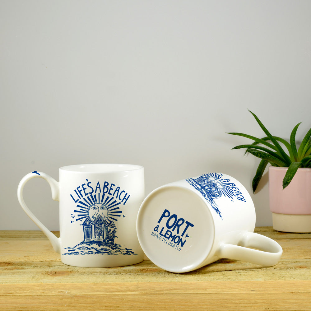 'Life's a Beach' Fine Bone China Mug