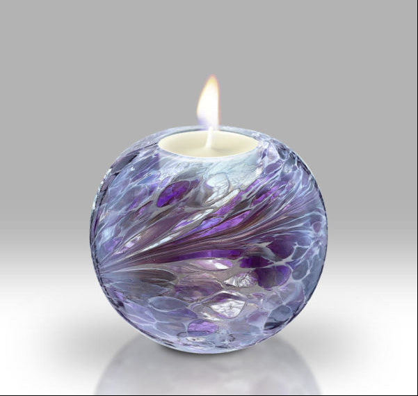 Friendship Glass Lustre Votive Tea Light Holder - Lilac