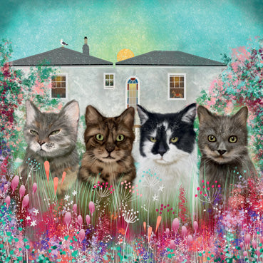 The Old Manse Cats Blank Greeting Card