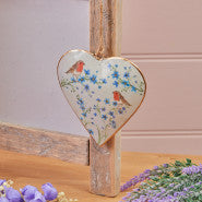 Robin Metal Hanging Heart