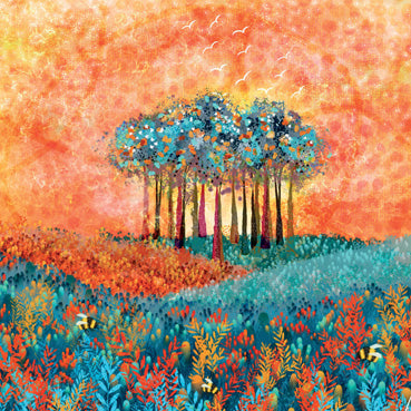 Nearly Home Trees Blank Greeting Card