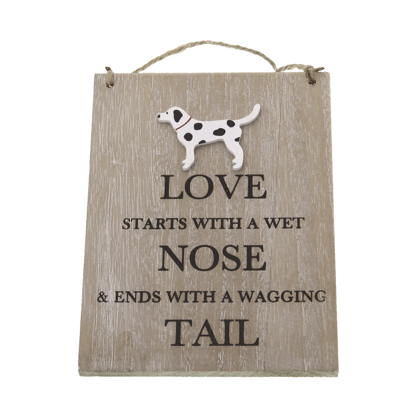 Wet Nose and wagging tail sign