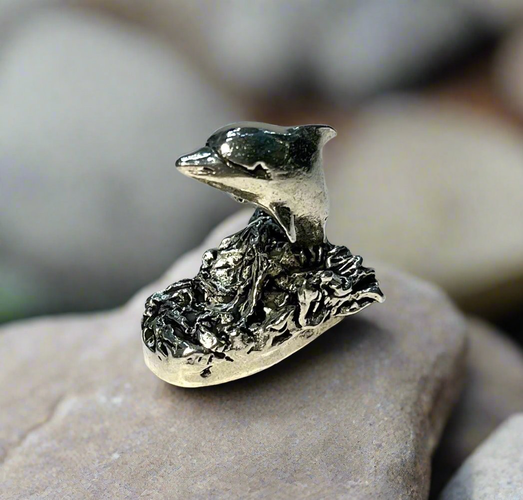 Cornish Pewter Leaping Dolphin Figurine