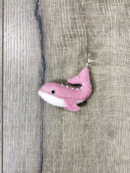 Handmade Mini Felt Whale, 100% Wool
