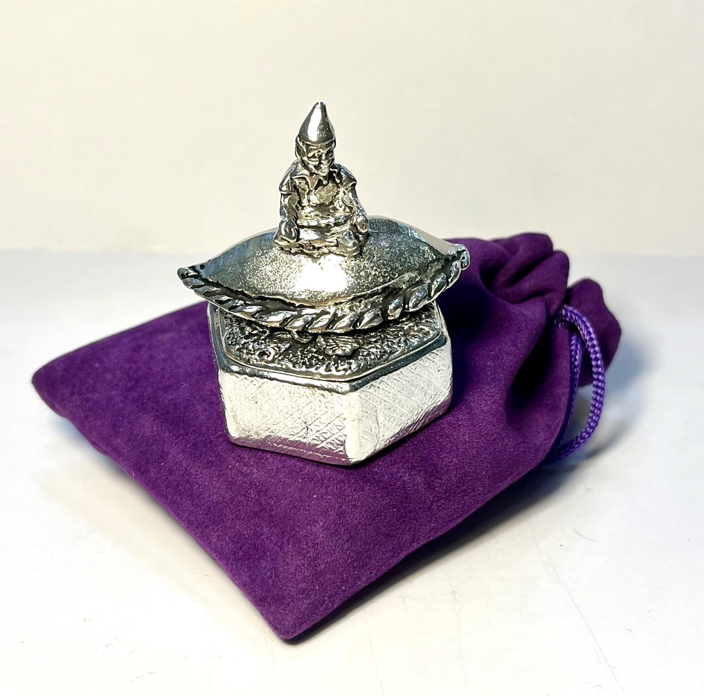 Cornish Pewter Hexagonal Trinket Box - Piskey on Pasty