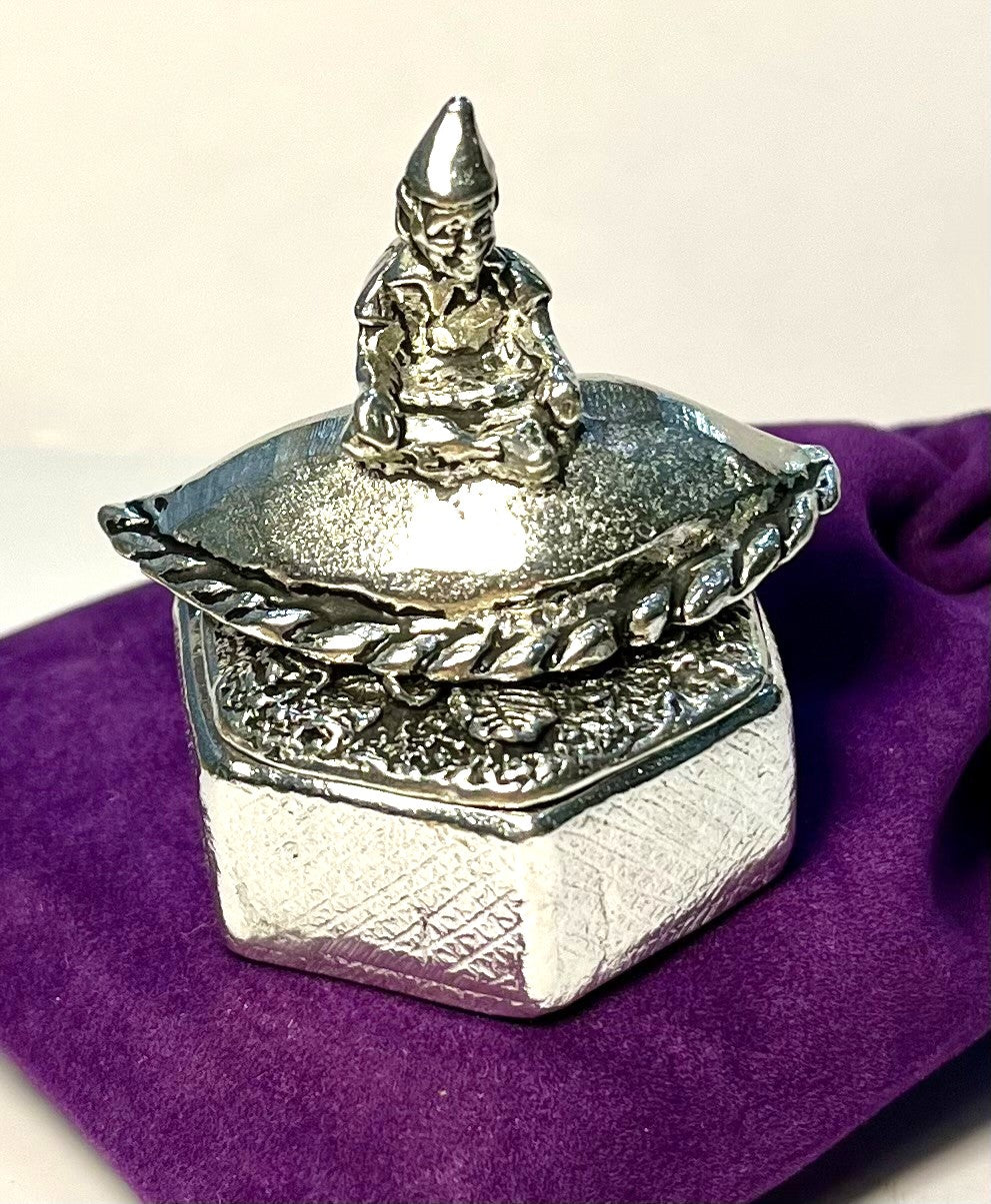 Cornish Pewter Hexagonal Trinket Box - Piskey on Pasty