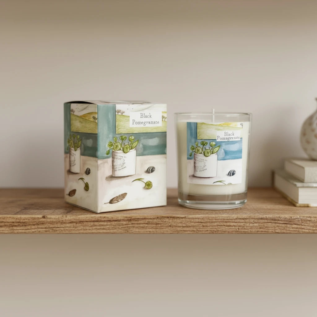 Black Pomegranate Scented Votive Candle, 9cl