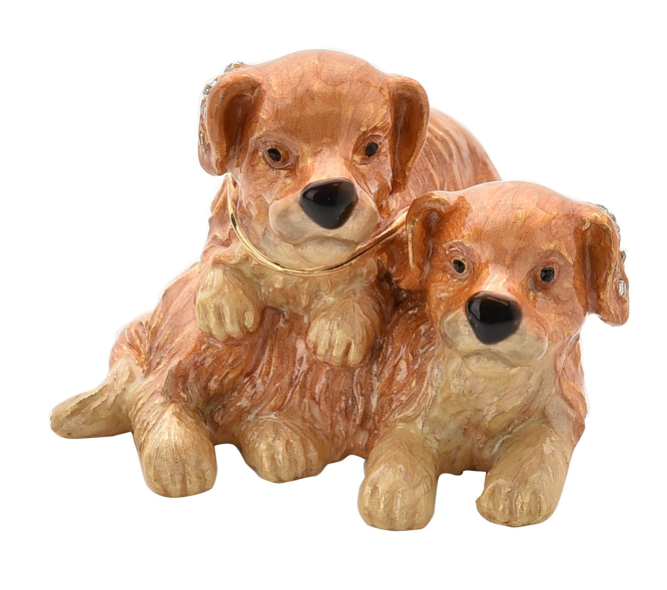 Pair of Puppies Treasured Trinket Box