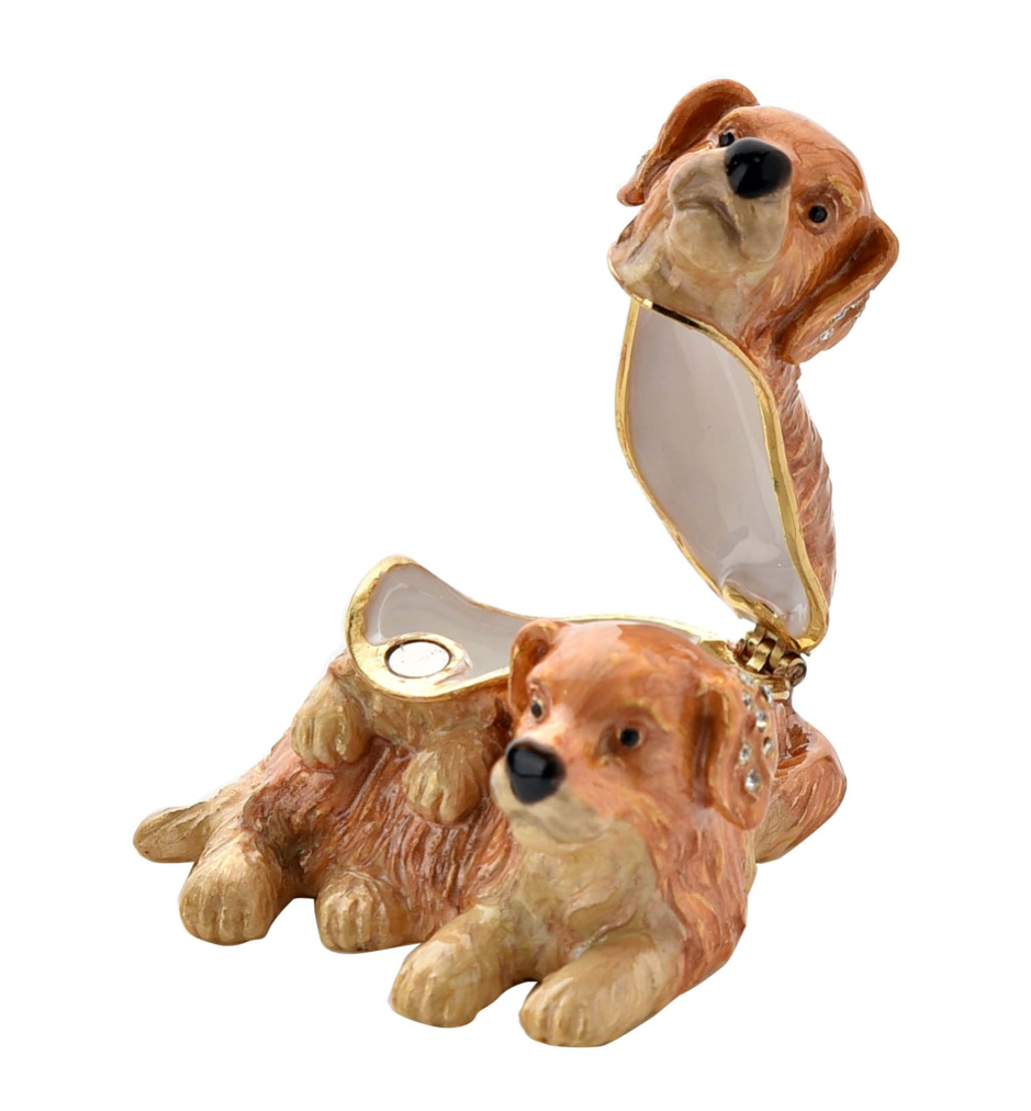 Pair of Puppies Treasured Trinket Box