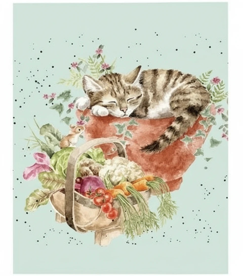 'Purrrfect Day' Miniature Greetings Card