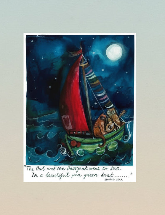 'The Owl and the Pussycat' Greetings Card