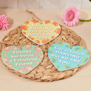 Retro Floral Quotation Ceramic Hanging Hearts