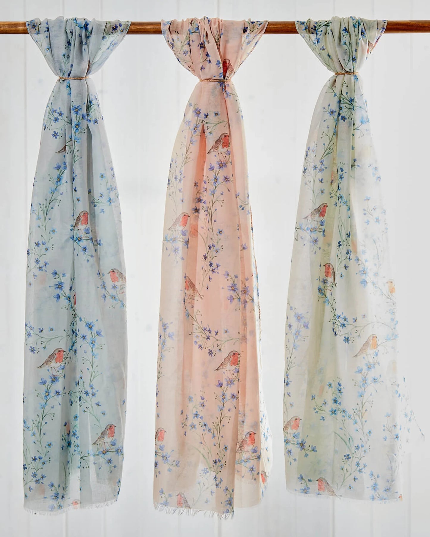 Robin Forget Me Not Repeat Pattern Scarf