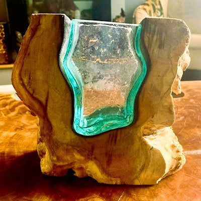 Wavy Edge Wood Root Vase