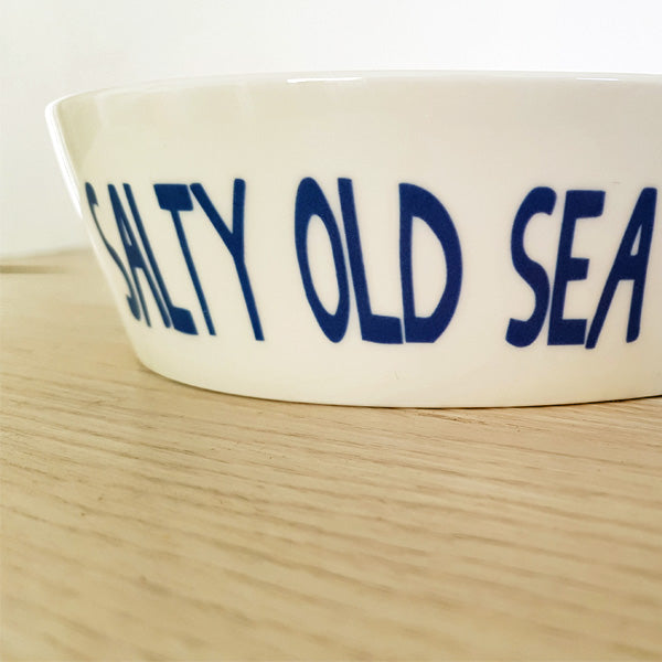 'Salty Sea Dog' Small Hand Decorated Bone China Dog Bowl