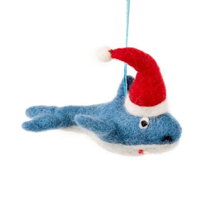 Handmade Hanging Felt Christmas Santa Jaws, 100% Wool