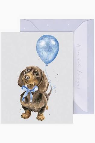 'Sausage Dog' Miniature Greetings Card