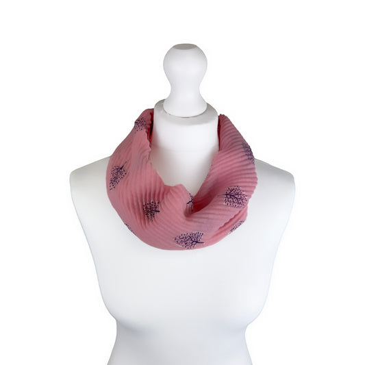 Tree Print Magnetic Scarf, Pink