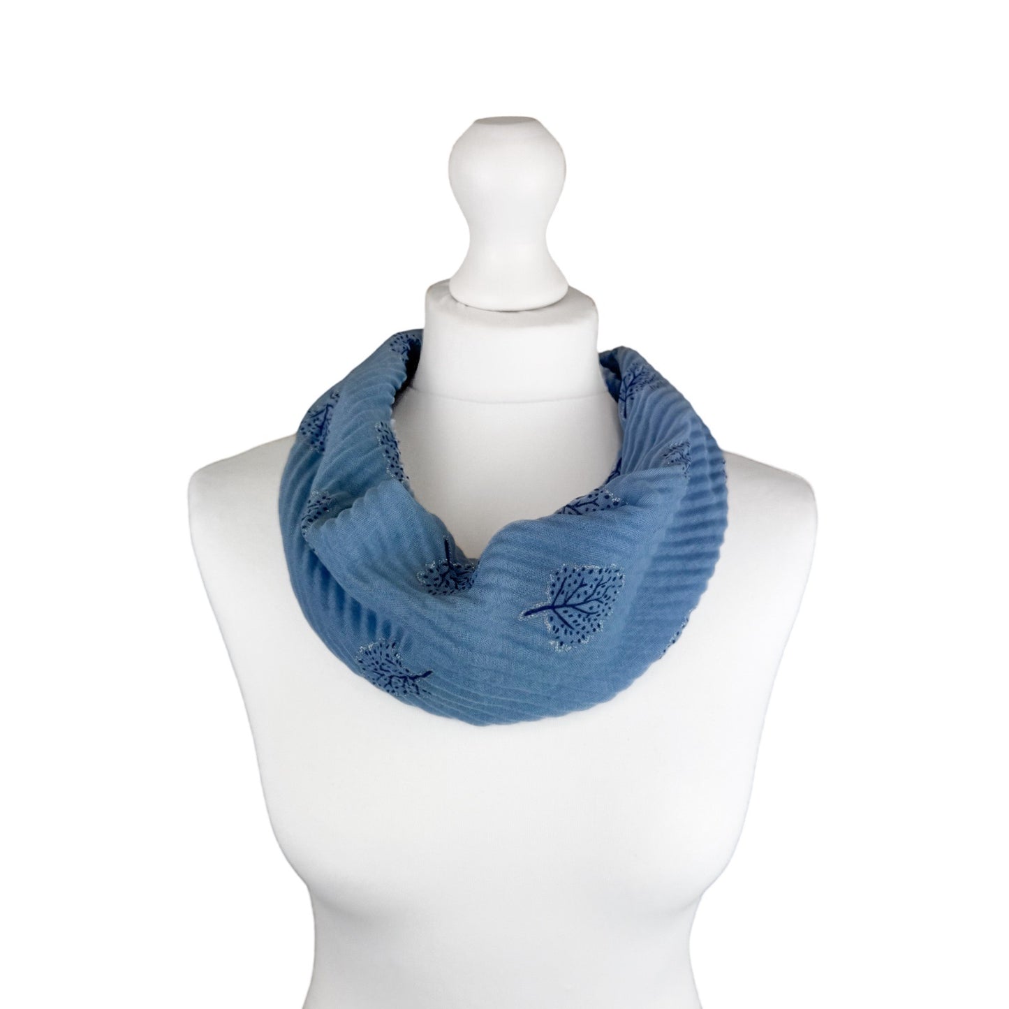 Tree Print Magnetic Scarf, Blue