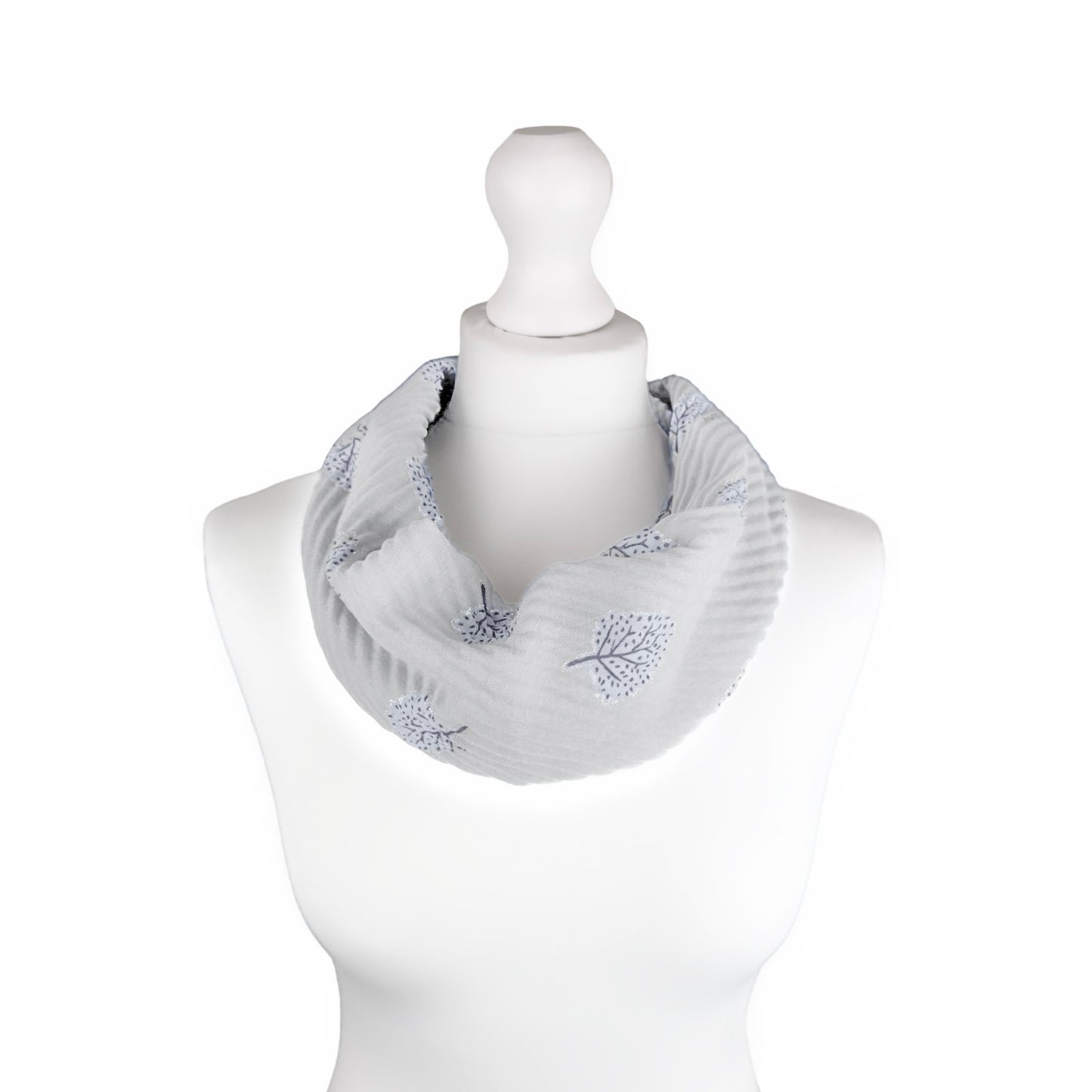 Tree Print Magnetic Scarf, Cream