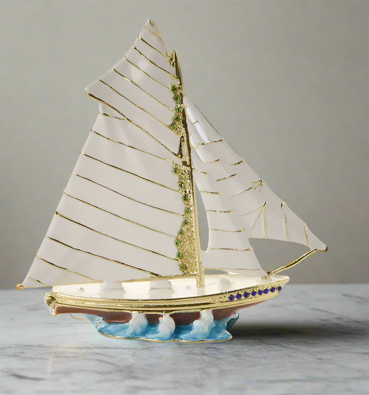 Sailing Boat Treasured Trinket Box