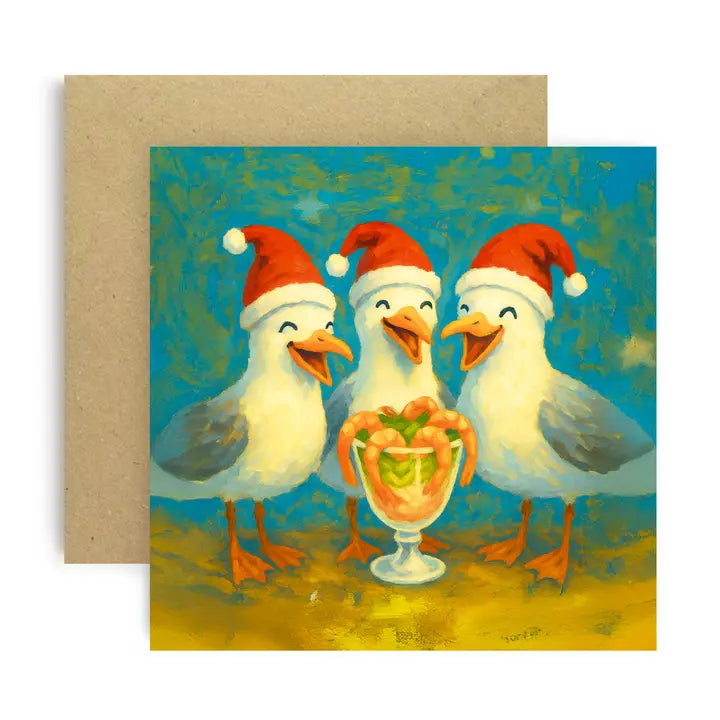 Seagull Prawn Cocktail Christmas Card