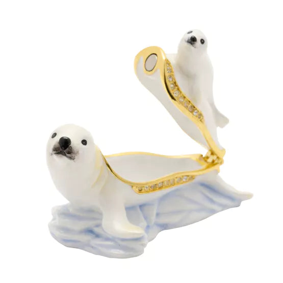 Mother & Baby Seal Treasured Trinket Box