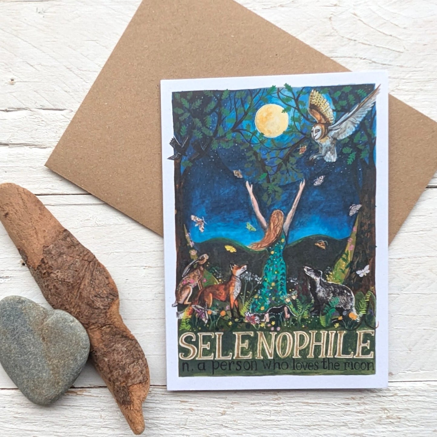 'Selenophile' Greetings Card