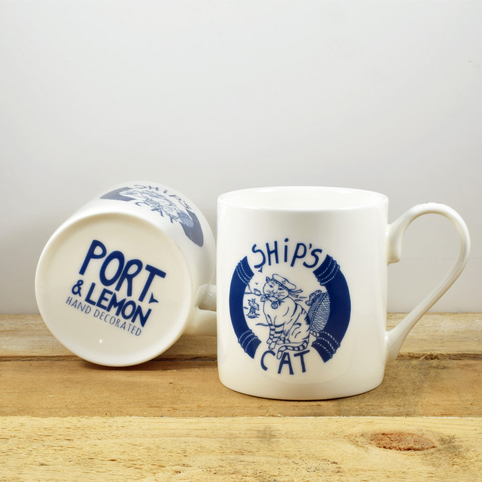 'Ships Cat' Fine Bone China Mug