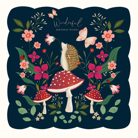 Toadstools & Hedgehogs Greeting Card