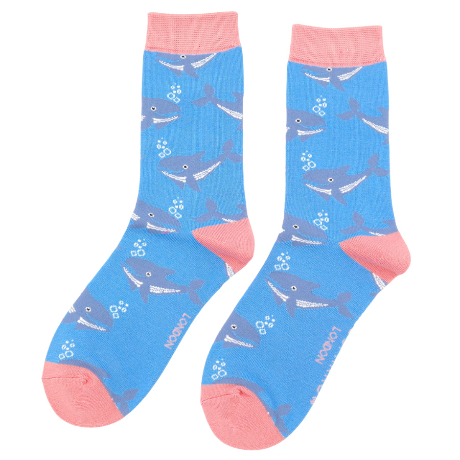 Whale Socks, Size 4-7, (Euro 37-42)