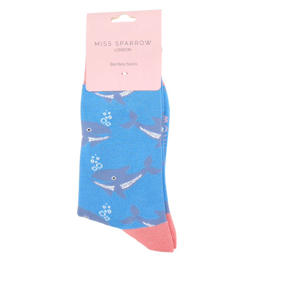 Whale Socks, Size 4-7, (Euro 37-42)