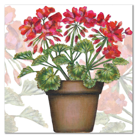 Caroline Cleave Geranium Greetings Card